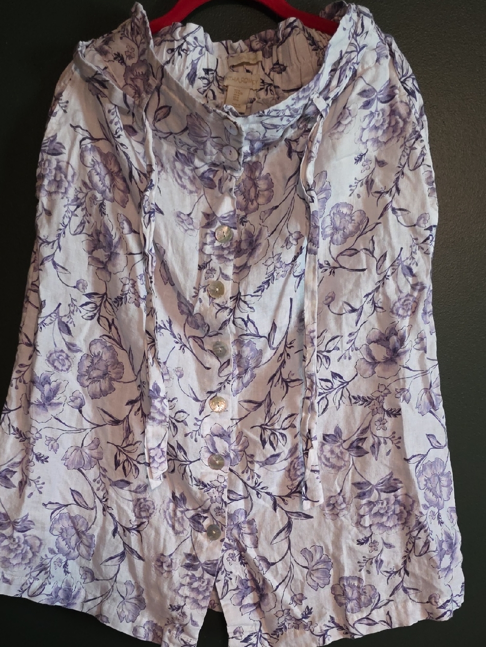 Women’s Lavender Floral Button-Front Skirt